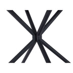 47" White And Black Rounded Steel Dining Table