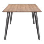79" Brown and Gray Wood and Steel Dining Table