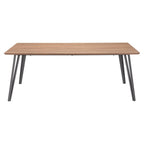 79" Brown and Gray Wood and Steel Dining Table