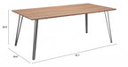 79" Brown and Gray Wood and Steel Dining Table