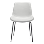 Set of Two Brown And Black Upholstered Faux Leather Dining Side Chairs