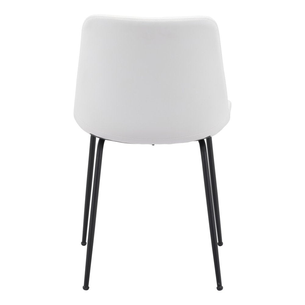 Set of Two Brown And Black Upholstered Faux Leather Dining Side Chairs