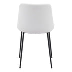 Set of Two Brown And Black Upholstered Faux Leather Dining Side Chairs