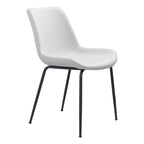 Set of Two Brown And Black Upholstered Faux Leather Dining Side Chairs