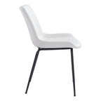 Set of Two Brown And Black Upholstered Faux Leather Dining Side Chairs