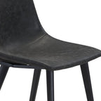 Set of Two Brown Vintage Look Faux Leather Slight Scoop Dining Chairs