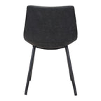 Set of Two Brown Vintage Look Faux Leather Slight Scoop Dining Chairs