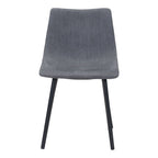 Set of Two Brown Vintage Look Faux Leather Slight Scoop Dining Chairs