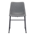 Set of Two Charcoal and Black Upholstered Velvet Dining Side chairs