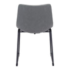Set of Two Charcoal and Black Upholstered Velvet Dining Side chairs