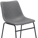 Set of Two Charcoal and Black Upholstered Velvet Dining Side chairs