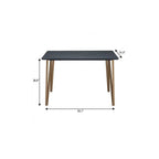 55" Black And Gold Wood And Steel Counter Height Dining Table