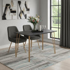 55" Black And Gold Wood And Steel Counter Height Dining Table