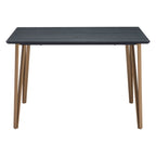55" Black And Gold Wood And Steel Counter Height Dining Table