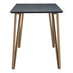 55" Black And Gold Wood And Steel Counter Height Dining Table