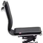 Black and Silver Adjustable Swivel Faux Leather Rolling Executive Office Chair