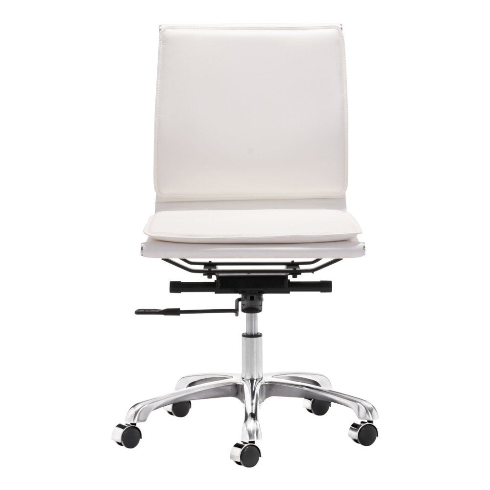 Black and Silver Adjustable Swivel Faux Leather Rolling Executive Office Chair
