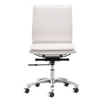 Black and Silver Adjustable Swivel Faux Leather Rolling Executive Office Chair