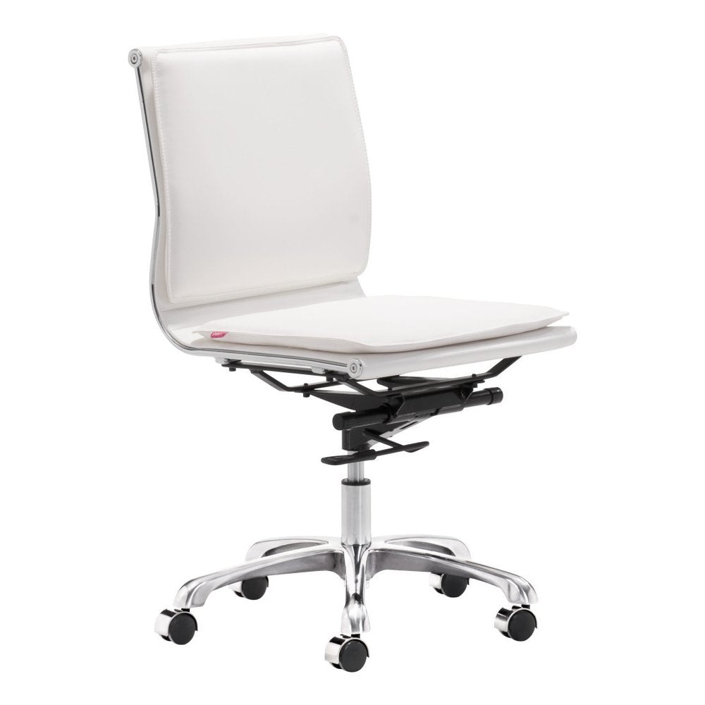 Black and Silver Adjustable Swivel Faux Leather Rolling Executive Office Chair
