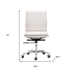 Black and Silver Adjustable Swivel Faux Leather Rolling Executive Office Chair