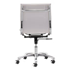 Black and Silver Adjustable Swivel Faux Leather Rolling Executive Office Chair