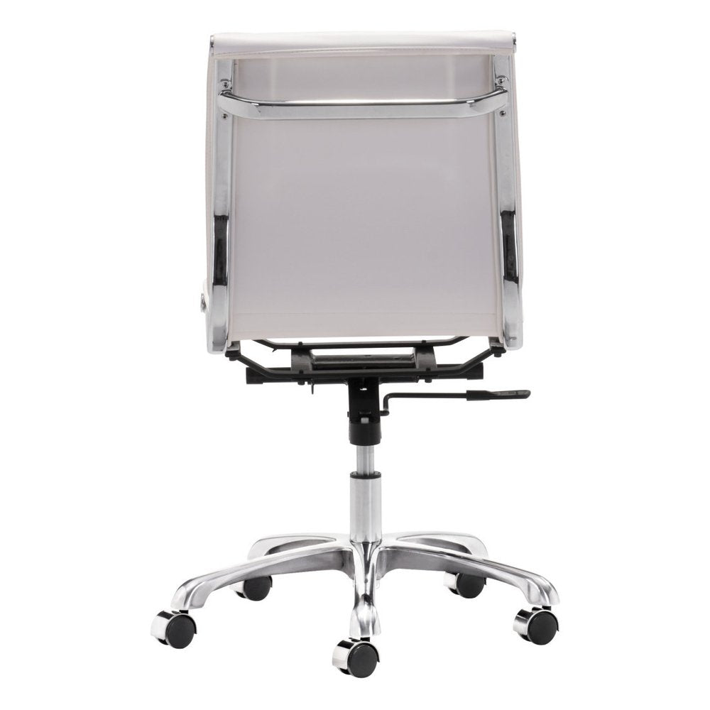 Black and Silver Adjustable Swivel Faux Leather Rolling Executive Office Chair