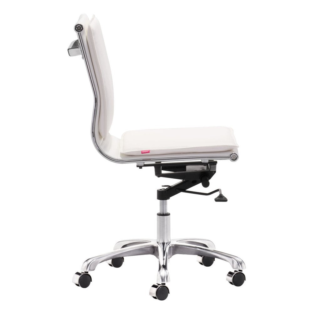 Black and Silver Adjustable Swivel Faux Leather Rolling Executive Office Chair