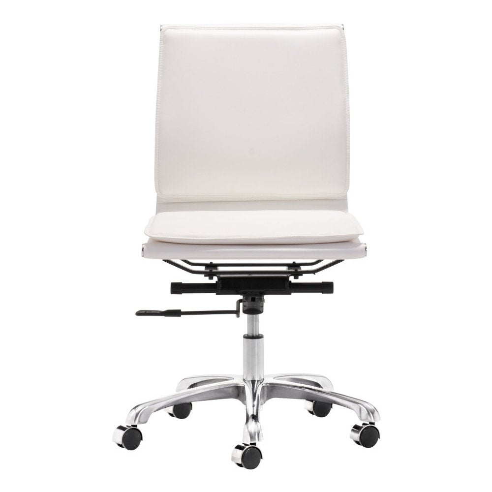 Black and Silver Adjustable Swivel Faux Leather Rolling Executive Office Chair