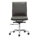 Black and Silver Adjustable Swivel Faux Leather Rolling Executive Office Chair