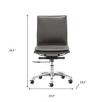 Black and Silver Adjustable Swivel Faux Leather Rolling Executive Office Chair