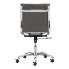 Black and Silver Adjustable Swivel Faux Leather Rolling Executive Office Chair