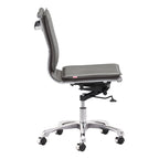 Black and Silver Adjustable Swivel Faux Leather Rolling Executive Office Chair