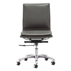 Black and Silver Adjustable Swivel Faux Leather Rolling Executive Office Chair