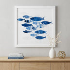 Marble Blue School of Fish 2 Wall Art