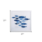 Marble Blue School of Fish 2 Wall Art