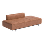 79" Brown Faux Leather Sofa With Black Legs