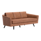 79" Brown Faux Leather Sofa With Black Legs