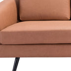 79" Brown Faux Leather Sofa With Black Legs