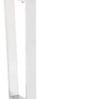 47" White and Silver Faux Marble and Stainless Steel Sled Console Table
