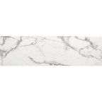 47" White and Silver Faux Marble and Stainless Steel Sled Console Table