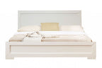 White Solid and Manufactured Wood Queen Bed Frame