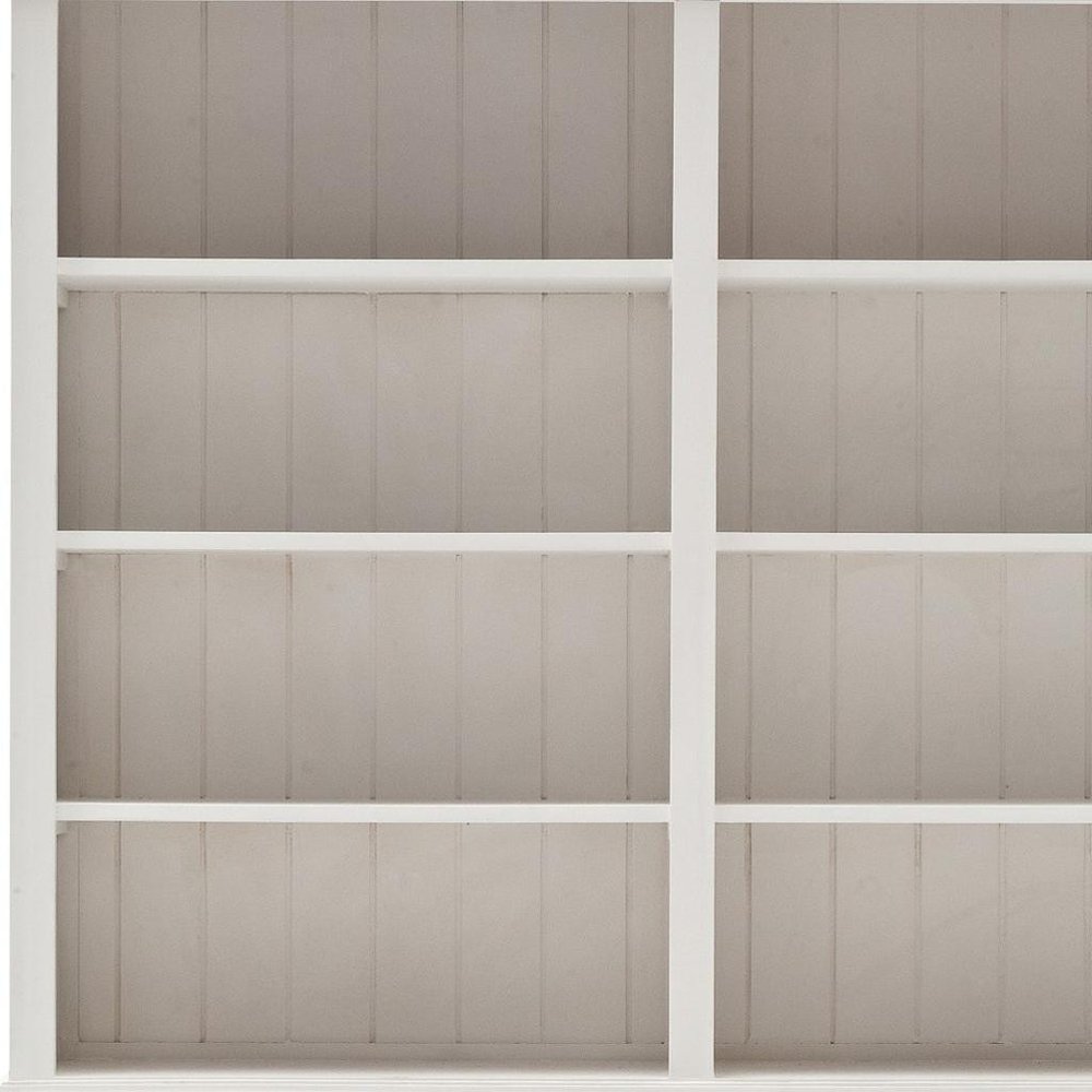 87" White Solid Wood Side Board with Hutch