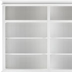 87" White Solid Wood Four Tier Bookcase