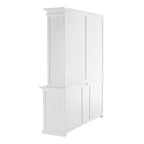 87" White Solid Wood Four Tier Bookcase