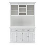 White Solid Wood Adjustable Two Tier Bookcase