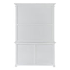 White Solid Wood Adjustable Two Tier Bookcase