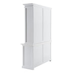 87" White Solid Wood Adjustable Four Tier Bookcase
