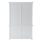 87" White Solid Wood Adjustable Four Tier Bookcase