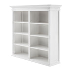 87" White Solid Wood Adjustable Four Tier Bookcase