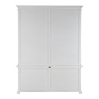 87" White Solid Wood Adjustable Four Tier Bookcase